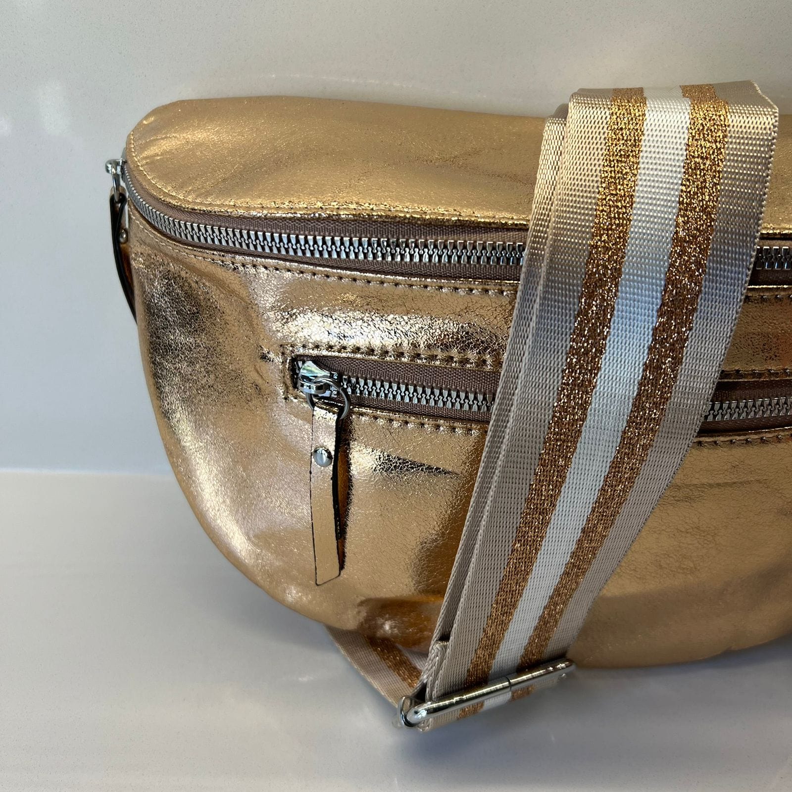 Suprene Bags Handbags Double Zipper - Gold Hardware