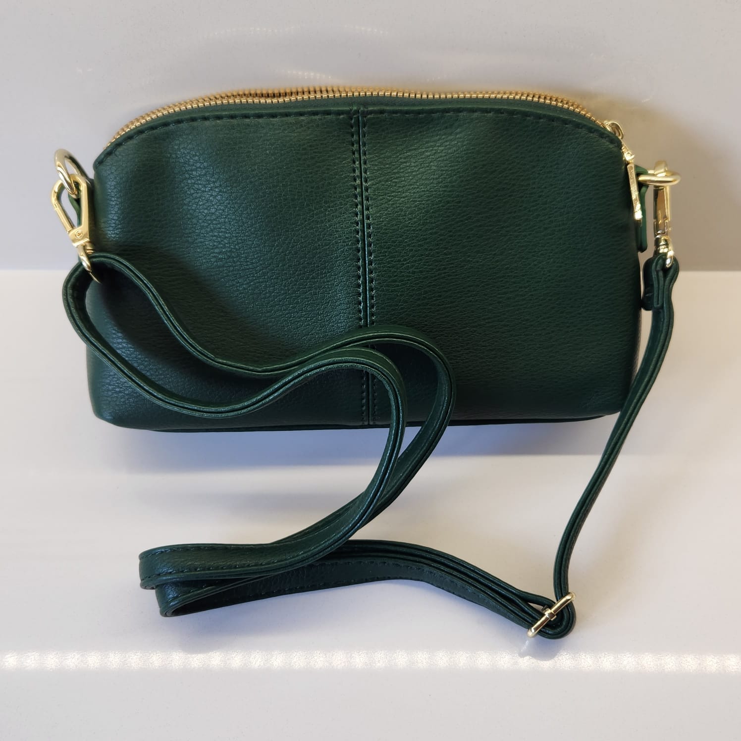 Suprene Bags Handbags Green Swift Crossbody Bag