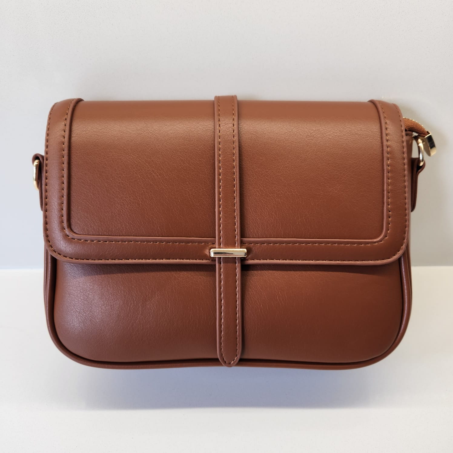 Suprene Bags Handbags Tan Classic Crossbody Bag