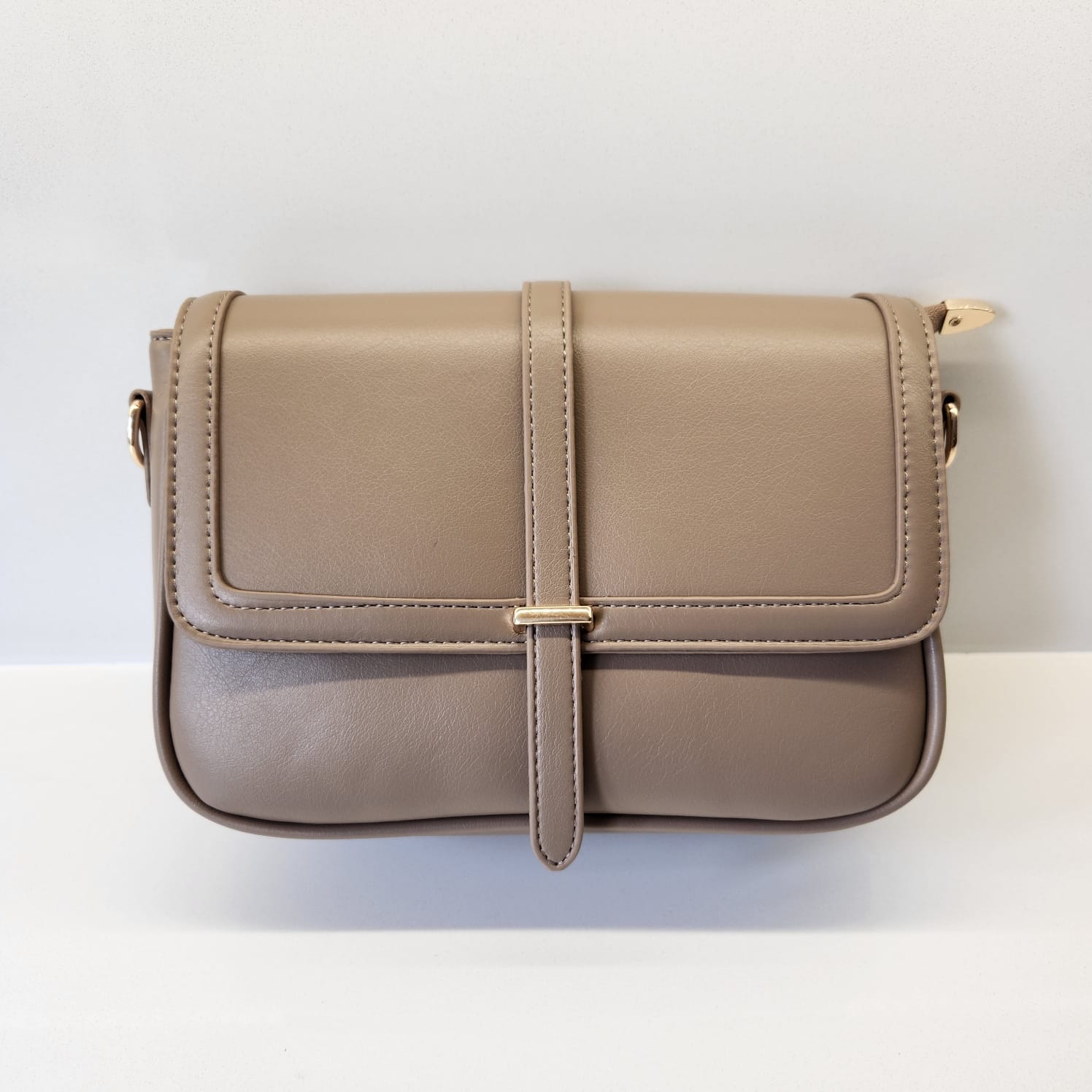 Suprene Bags Handbags Taupe Classic Crossbody Bag