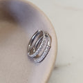 Suprene Collective Moissanite Huggie Earrings 925 Sterling Silver white gold plated