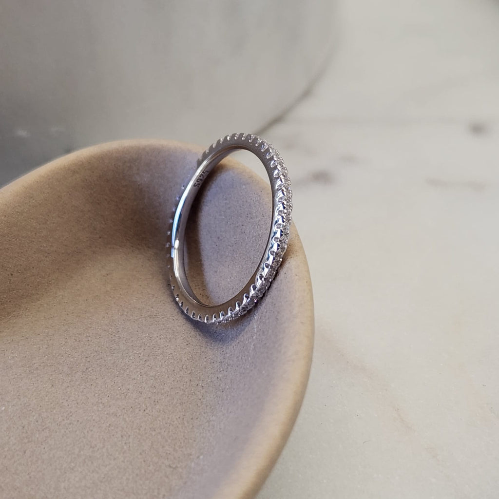 Suprene Bags Silver / Size 6 Eternity Zirconia Ring
