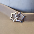 Star Huggie Earrings silver tone 925 Sterling Silver open star design