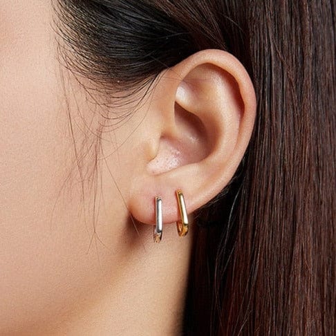 Suprene Bags Square Huggie Earrings