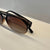 Suprene Bags Sunglasses Brown Gradient Retro Bar Sunglasses