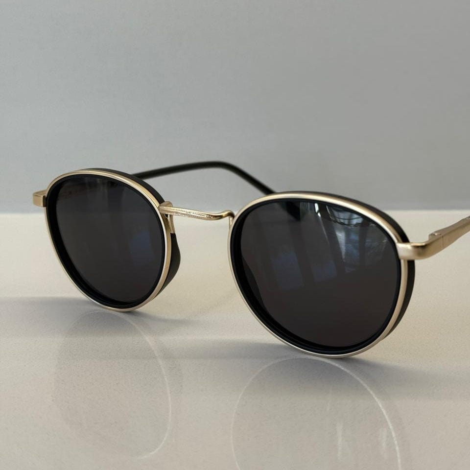 Suprene Bags Sunglasses Gold Trim Suprene Retro Round Sunglasses