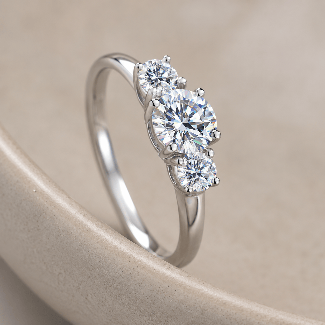 Suprene Collective 6 Trilogy Moissanite Ring
