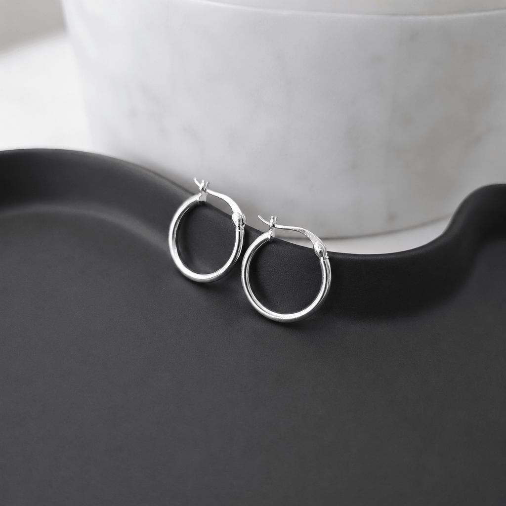 Suprene Collective Earrings Silver Silver Hoop Earrings