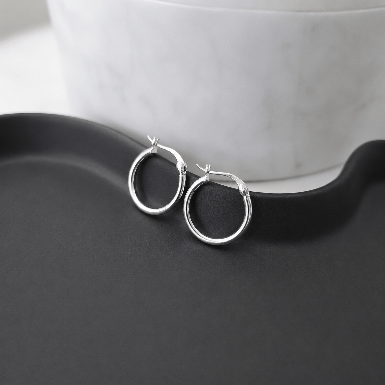 Suprene Collective Earrings Silver Silver Hoop Earrings