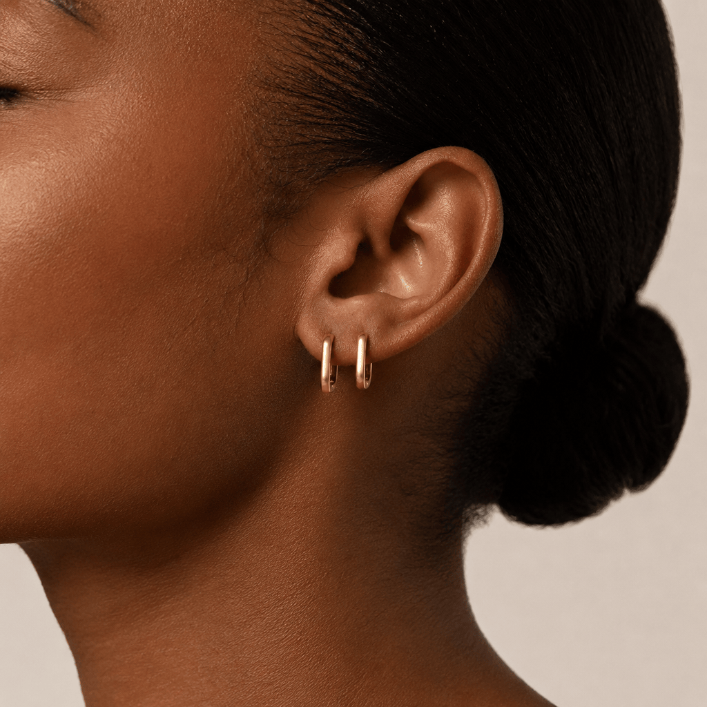 Suprene Collective Earrings Square Huggie Earrings