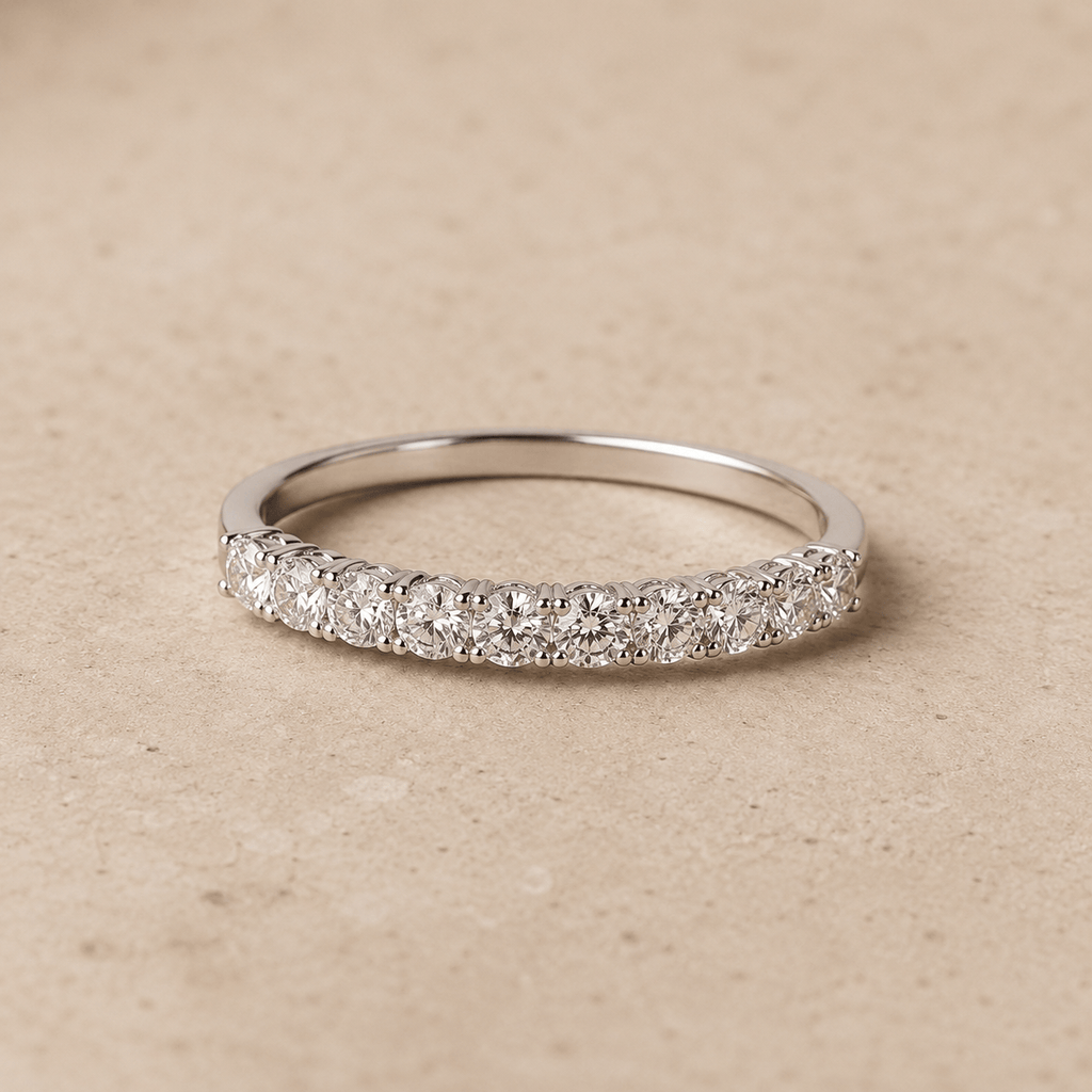Suprene Collective Rings 6 Half Eternity Moissanite Ring