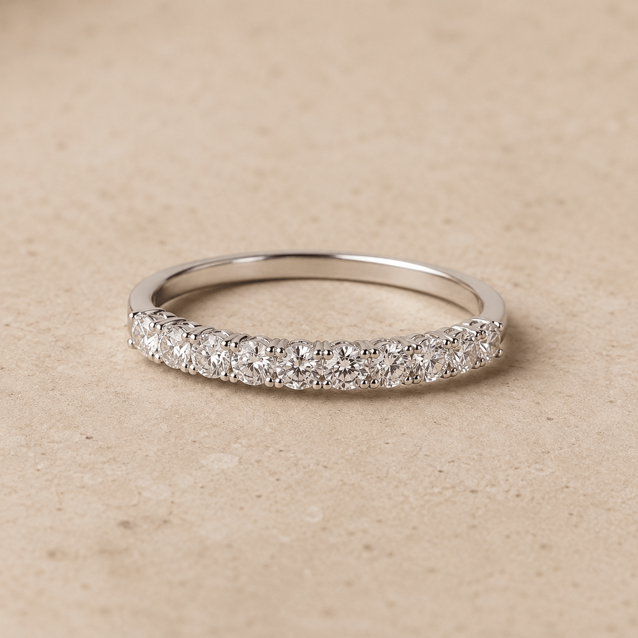 Suprene Collective Rings 6 Half Eternity Moissanite Ring