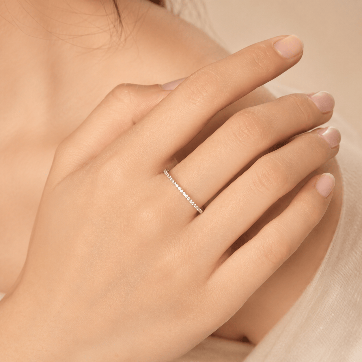 Suprene Collective Rings Full Eternity Moissanite Ring