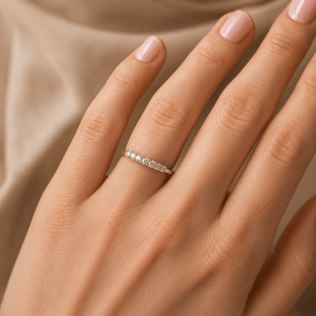 Suprene Collective Rings Half Eternity Moissanite Ring