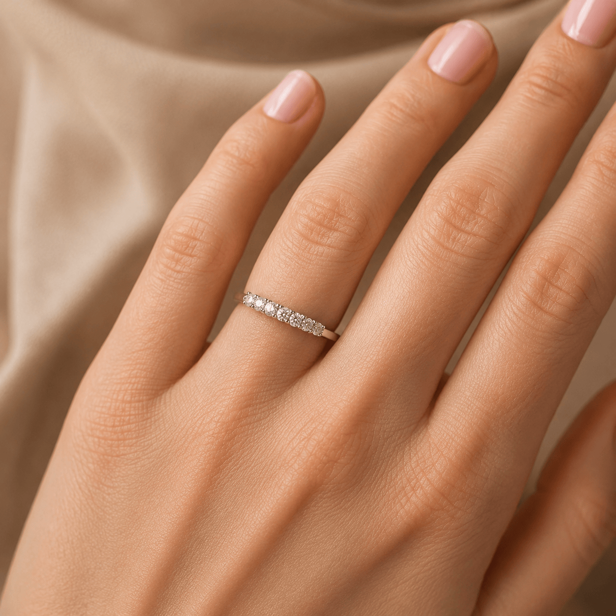Suprene Collective Rings Half Eternity Moissanite Ring