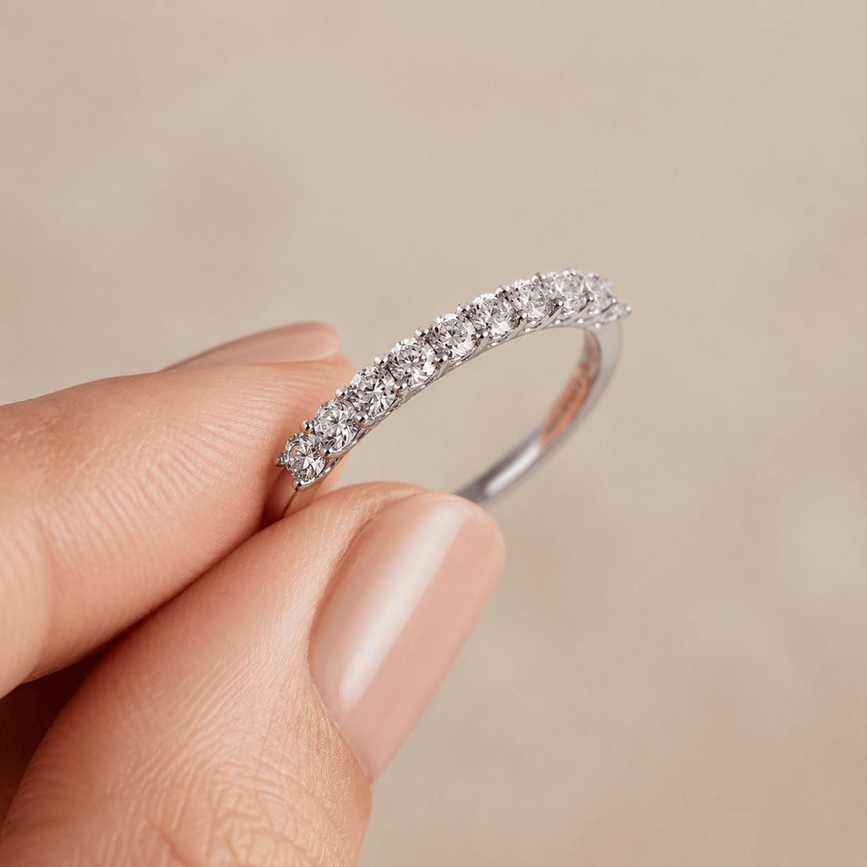 Suprene Collective Rings Half Eternity Moissanite Ring