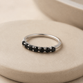 Suprene Collective Rings Size 5 Black Half Eternity Moissanite Ring