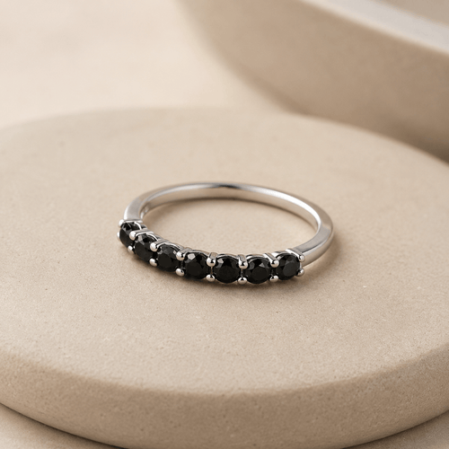 Suprene Collective Rings Size 5 Black Half Eternity Moissanite Ring