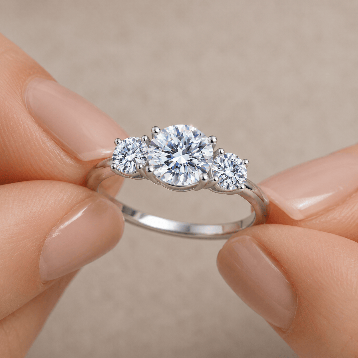 Suprene Collective Trilogy Moissanite Ring