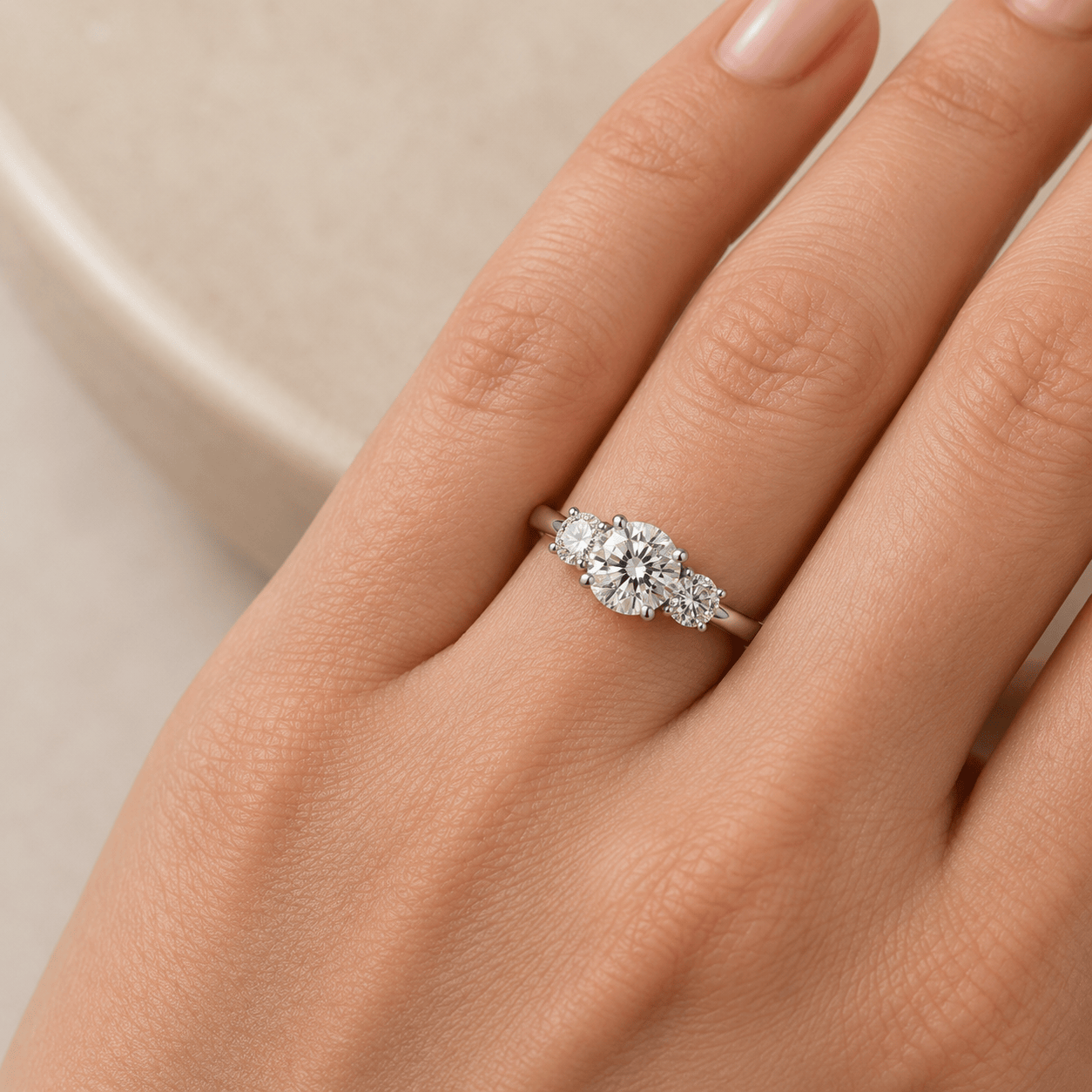 Suprene Collective Trilogy Moissanite Ring