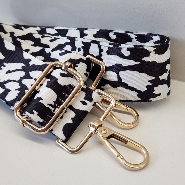 Suprene Bags Bag Accessories Black and White Bag Strap - Leopard Black and White
