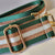 Suprene Bags Bag Strap- Green and Rose Gold