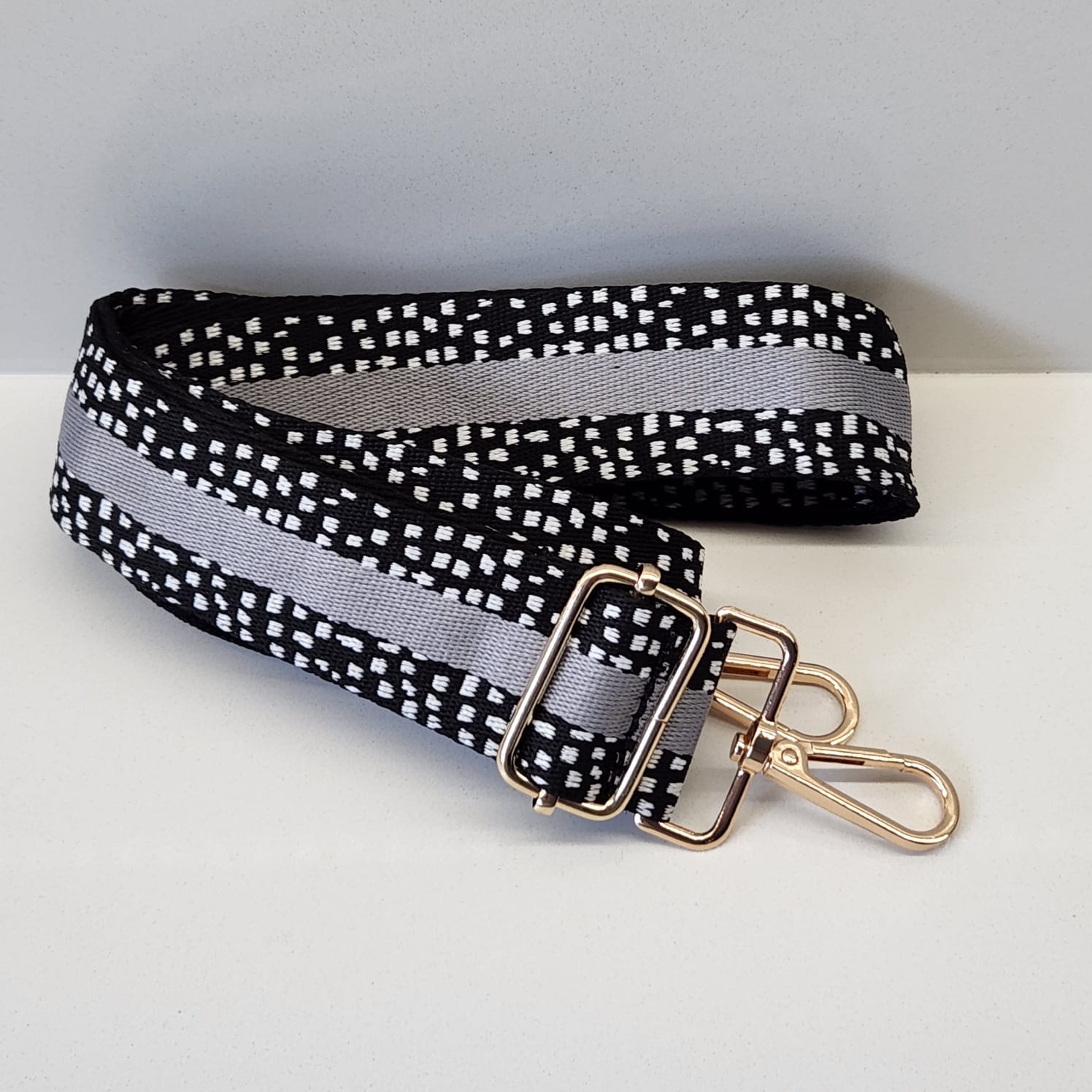Suprene Bags Handbag & Wallet Accessories Bag Strap-Black and White Dalmatian Dot