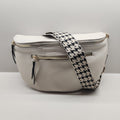 Suprene Bags Handbags Beige Double Zipper Compact - Gold Hardware