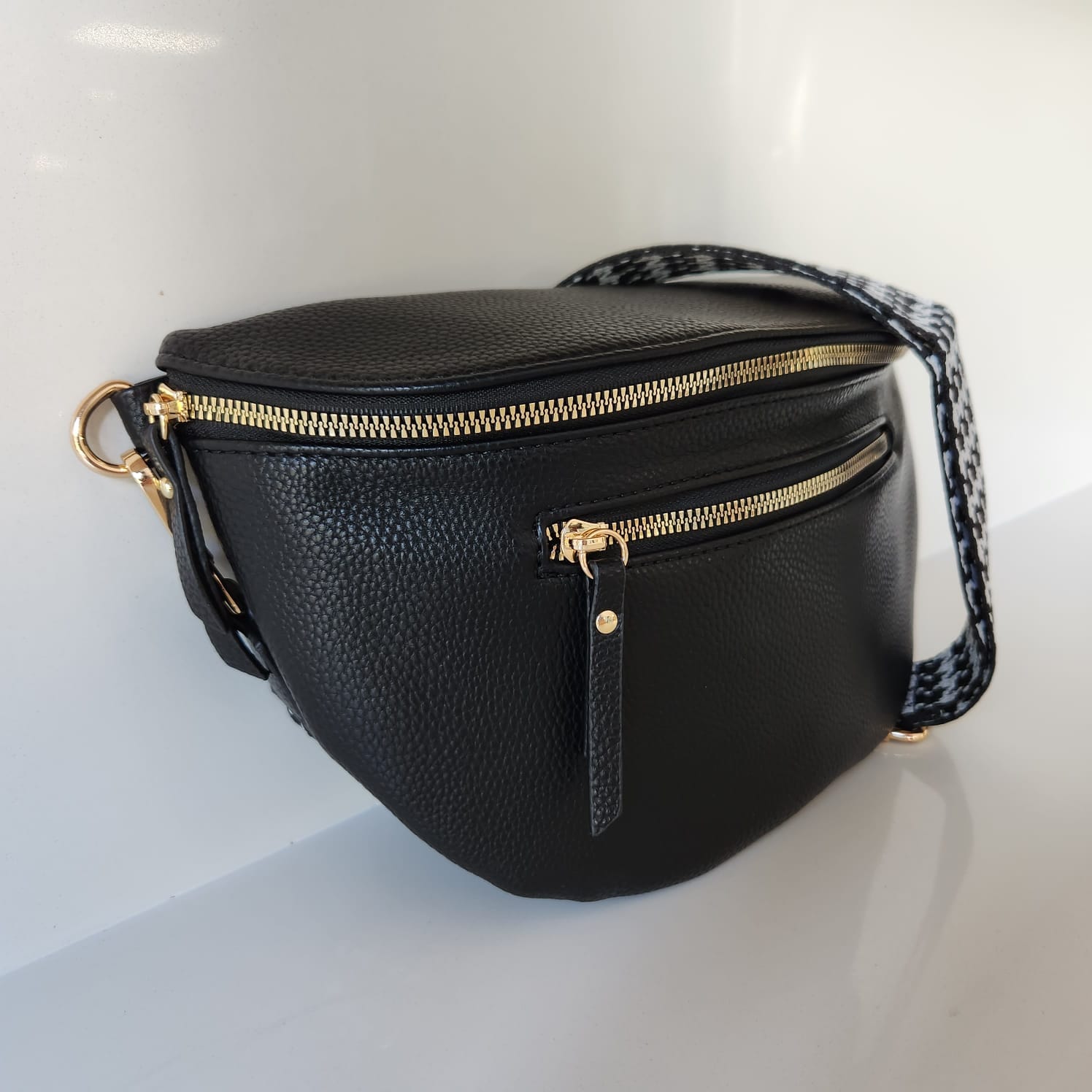 Suprene Bags Handbags Double Zipper Compact - Gold Hardware