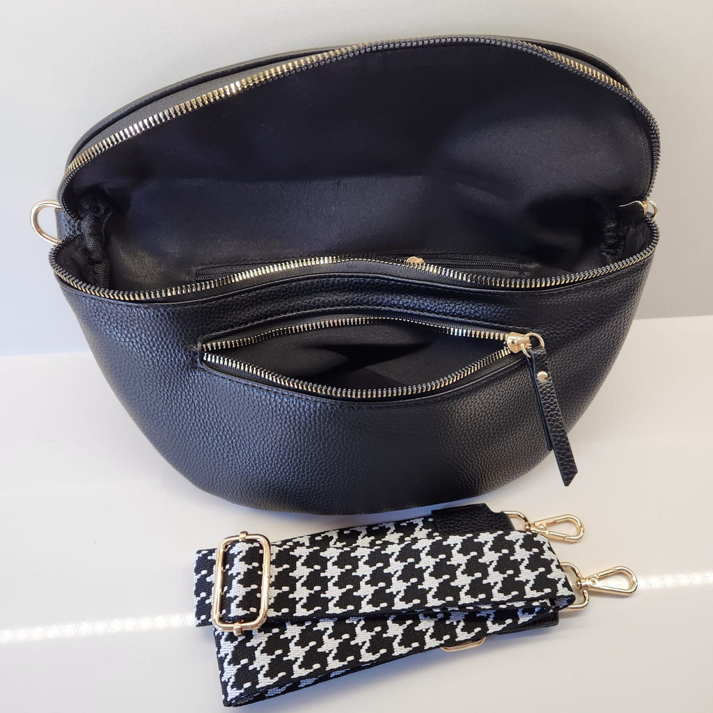 Suprene Bags Handbags Double Zipper Compact - Gold Hardware